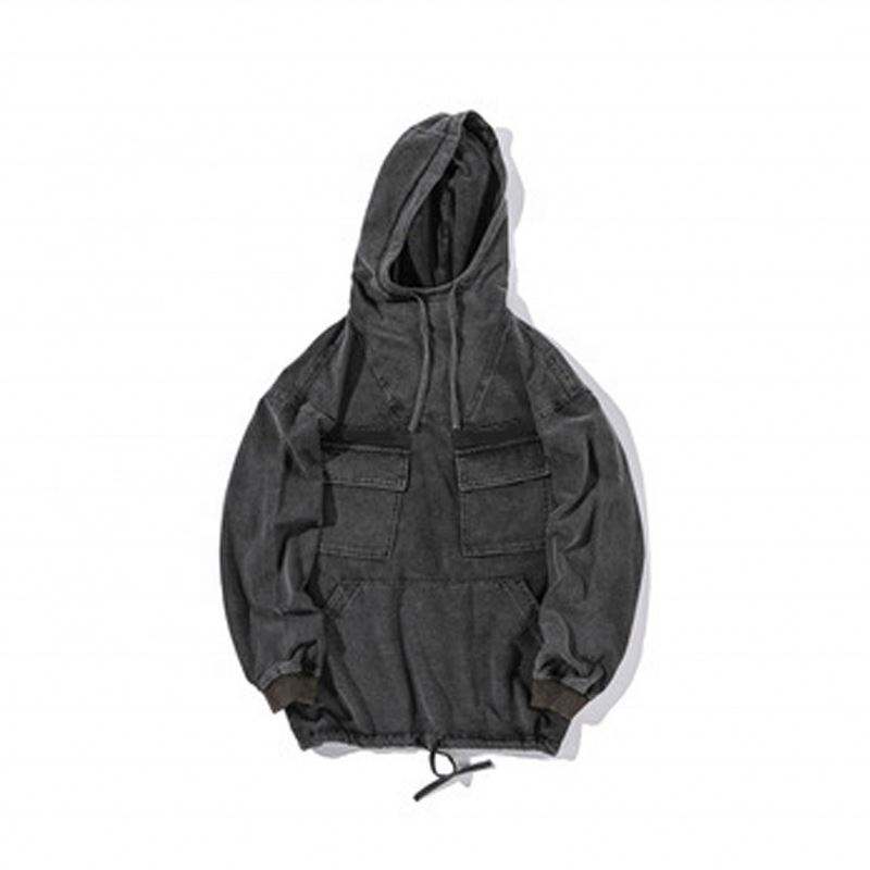 OEM Manufacturer 2022 Wholesale Men's Blank Pullover Vintage Acid Wash Hoodies Custom Logo