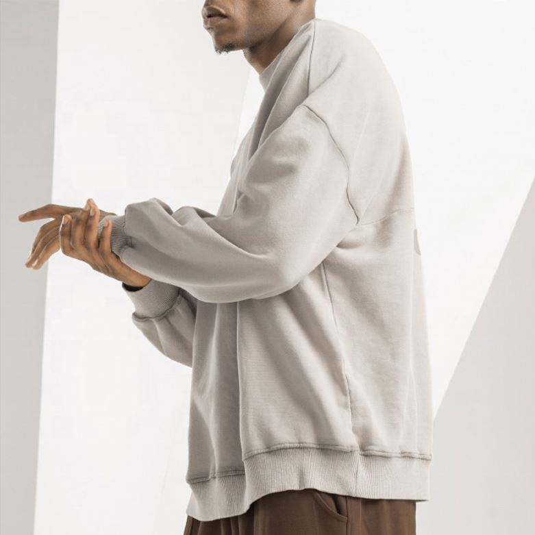 OEM メーカーカスタムブランク Streatwear セーター綿 100% フレンチ テリー​​男性無地特大スウェットシャツ