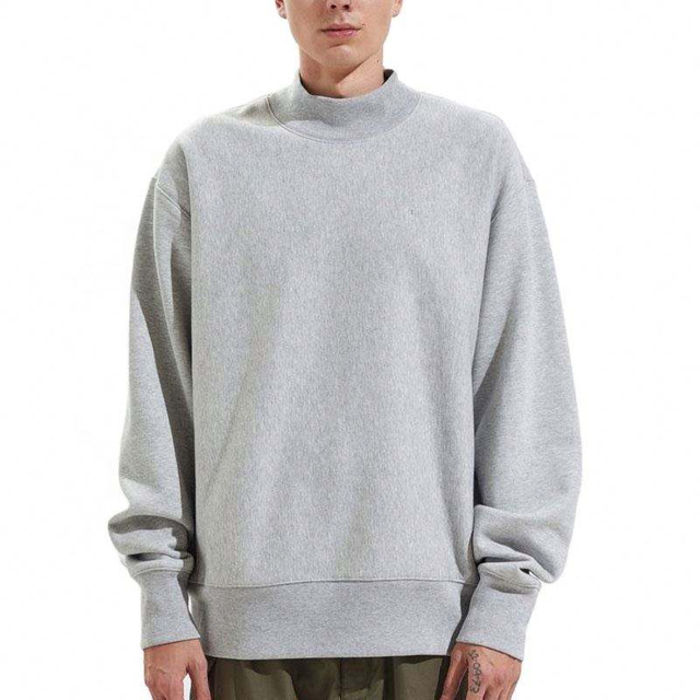 OEM Manufacturer Custom Men Cotton French Terry Blank Oversized Mock Neck Sweatshirt Pullover Hoodies