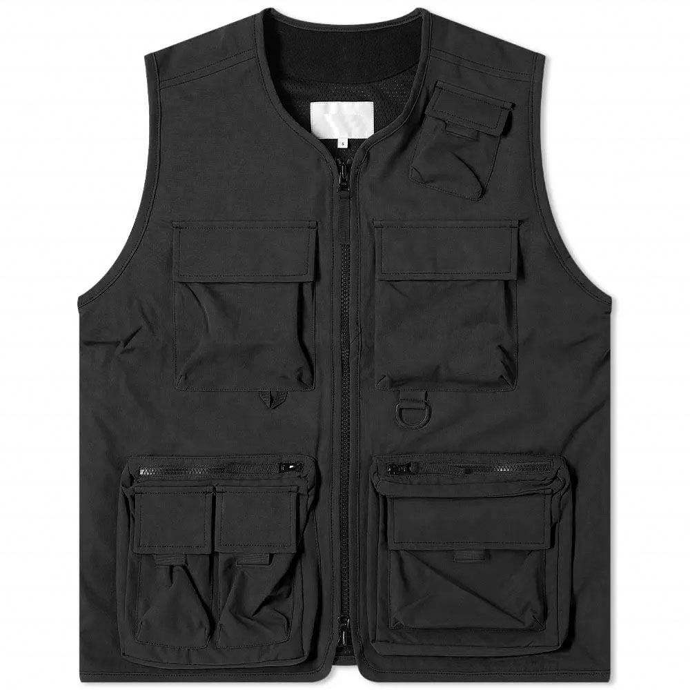 OEM Manufacturer Custom Design Logo Workwear 100%Polyester Waterproof Cargo Pockets Zipper Men's Vests Jacket