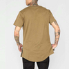 High Quality Cotton Tshirt Custom Short Sleeve High Low Bottom Side Zip Hem Men's T-Shirts
