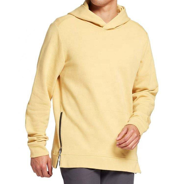 OEM Manufacturer Custom Mens Classic Fit Cotton Hoodie With Adjustable Side Zipper And Arm Pockets