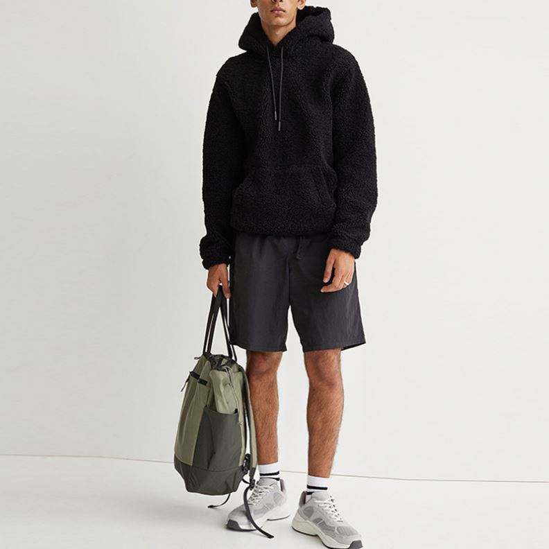 OEM Manufacturer Men Winter Warmth High Quality Long Sleeve Polyester Drawstring Pullover Wool Fleece Hoodies
