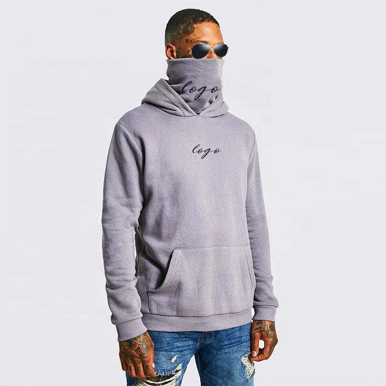 OEM Manufacturer Custom Men's Coats Cotton 450Gsm French Terry Heavyweight Turtle Neck Sweatshirt Oversized Hoodie