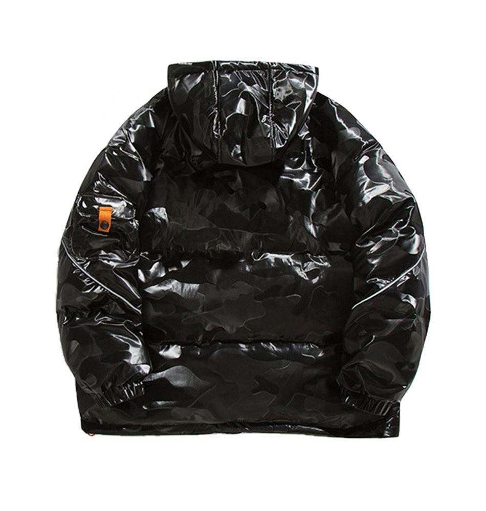 Oem Manufacturer Winter Custom Men's Cotton-Padded Fashion Personality Bright Cotton Jacket