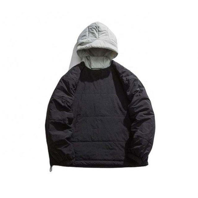 Oem Manufacturer Custom Plus Sizes Men's Down Two-Piece Color-Blocking Hooded Cotton Coat Jacket