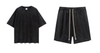Bulk -Trailsuits Kurzer -Set Vintage gewaschene gestickte Männer 100% Baumwoll zweisteuelhafte T -Shirt und kurzes Set