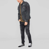 Hot Sale Made In China Wholesale Denim Jacket Men Slim Fit Washed Out Custom Denim Jacket Turtleneck