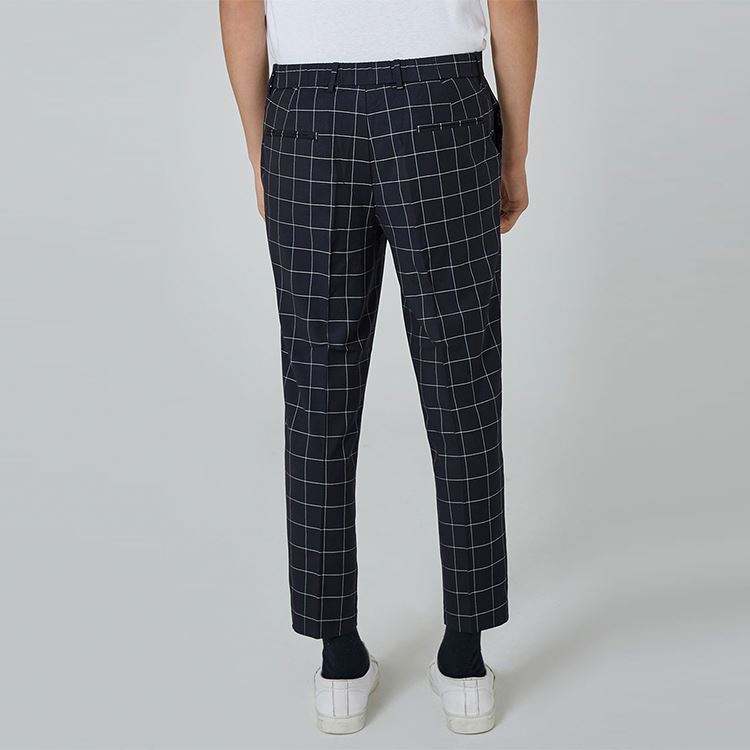Custom Mens Cropped Length Casual Checkered Pants