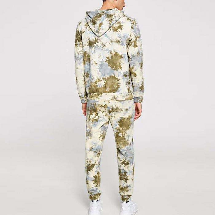 New Tracksuit Designs For Men Tie Dye Drawstring Hoodie & Sweatpants Set