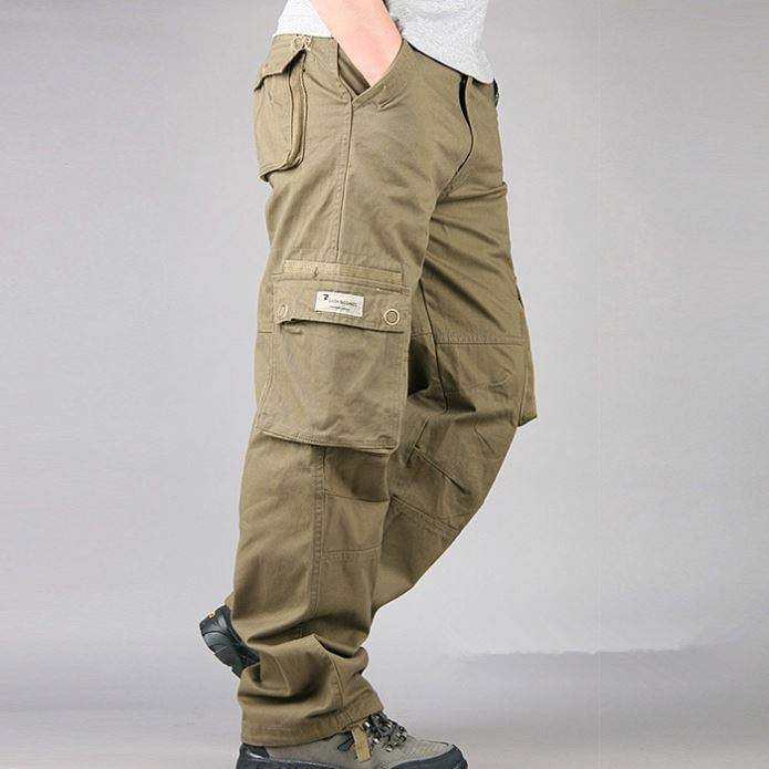 Pantalones tácticos personalizados, pantalones cargo con múltiples bolsillos para hombres gruesos de alta calidad