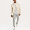 Custom Men's Spring Jackets Solid Color Elastic Hem Zip Fastening Men's Fashionable Jackets