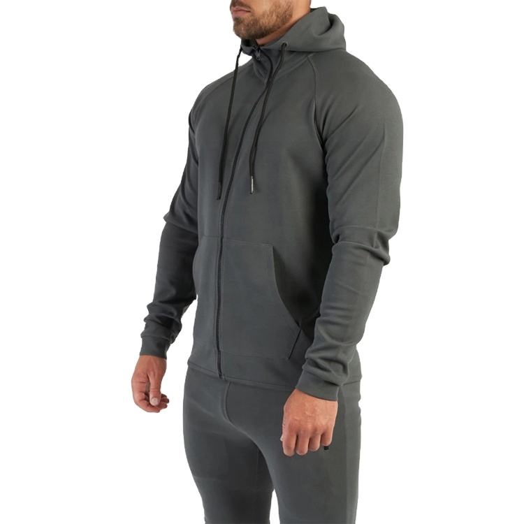 ການອອກແບບໃຫມ່ຜູ້ຊາຍ Custom Sport Fitness Clothing Light Weight Zipper Hoodie