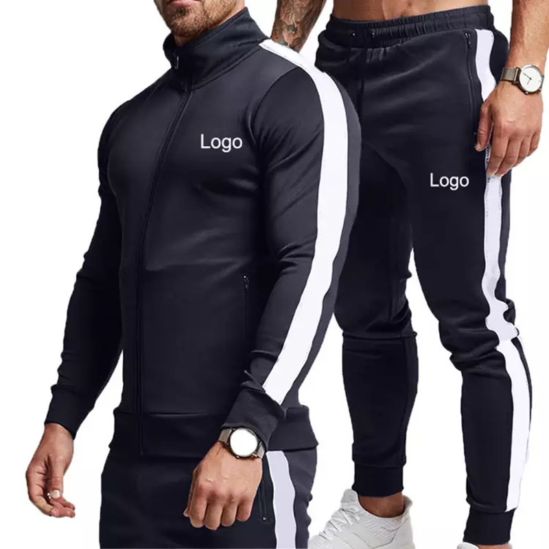 Návrhári výrobcovia Slim Fit Polyester Boys Gym Sport 2 kusy Custom Label Pánske teplákové súpravy