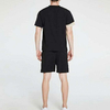 Custom Color Block Men Tracksuit Set Short Sleeve Tee & Drawstring Waist Shorts Sets