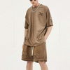 Bulk -Trailsuits Kurzer -Set Vintage gewaschene gestickte Männer 100% Baumwoll zweisteuelhafte T -Shirt und kurzes Set