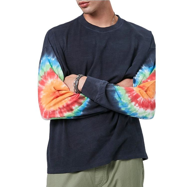 POPULAIRE STRAAT SPORTS MAN'STIE DYE Crew Neck Hoodie Sweatshirts