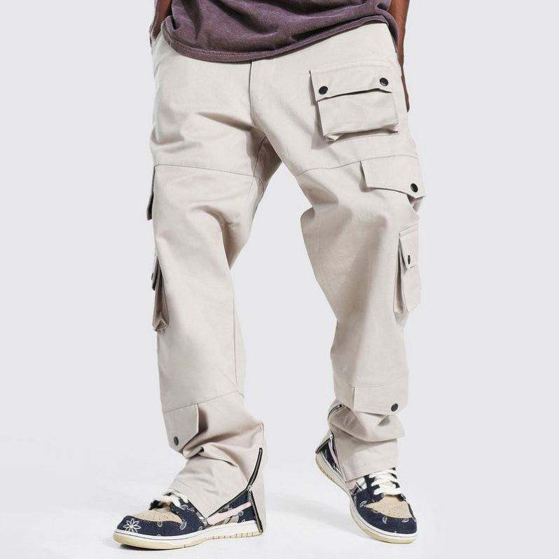 OEM Manufacturer Custom Premium Twill Jogging Track Pants Multiple Pockets Design Loose Cargo Pants For Men