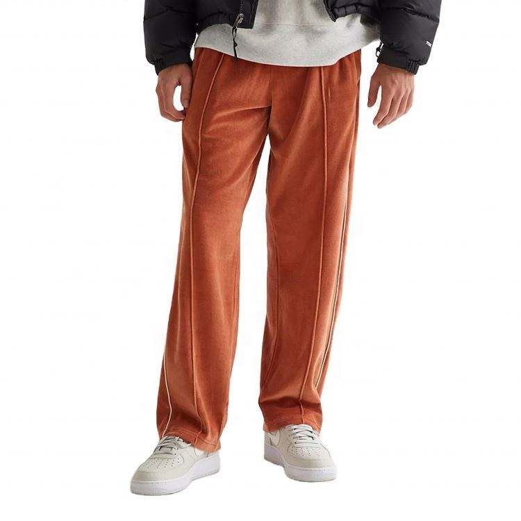 OEM Manufacturer Custom High Quality Men's Loose Fit Velour Track Cargo Custom Pants Jogger