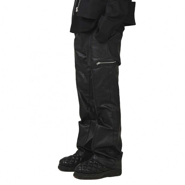 OEM Manufacturer Factory High Quality Customized All Kinds Of Leather Casual Trousers Men's Flared Pants Hot Selling Styles