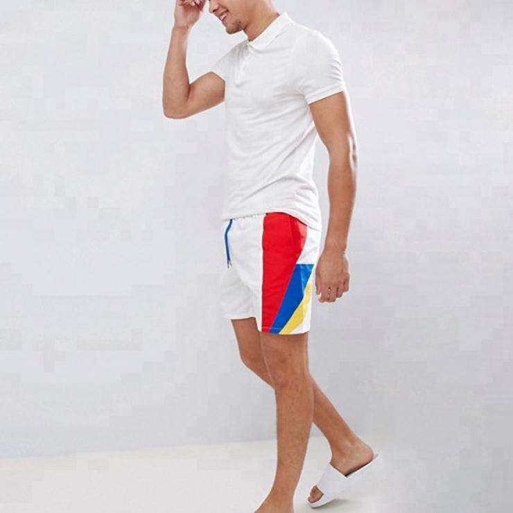 Made In China Online Retro Color Side Stripe Men Swim Shorts