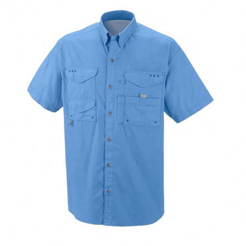 Chemises de pêche à manches courtes, coupe sèche, tournoi personnalisé OEM, vente en gros d'usine