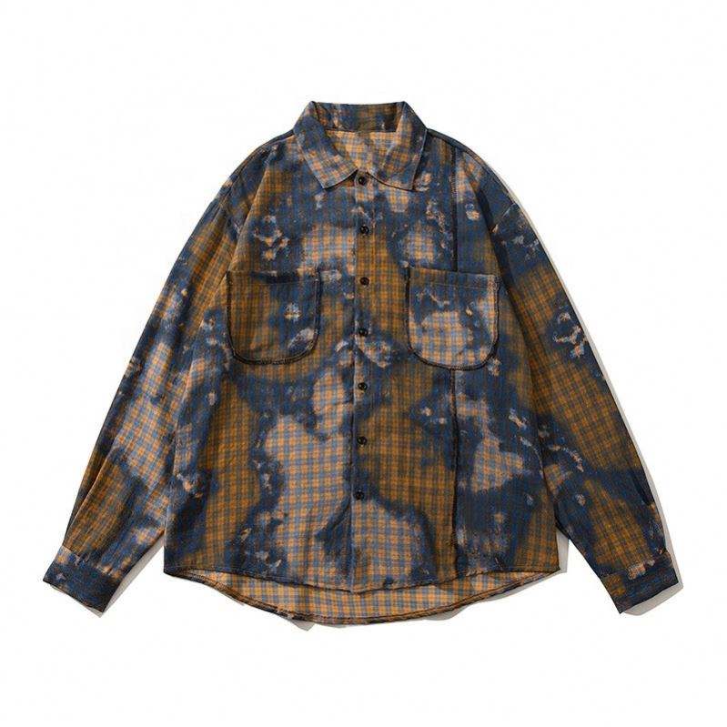 OEM Manufacturer Custom Printed Plaid Shirt Fashion Warm Flannel Men's Casual Shirt Hawaiian Shirt Short Flannel Fabric