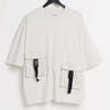Casual Men's T Shirts Custom Plain Tshirts Drop Shoulder Oversized Cargo Pocket Detail Cotton Tshirt