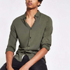 OEM Manufacturer Wholesale Shirts For Men Khaki Viscose Long Sleeve Shirt
