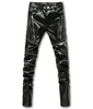 OEM Manufacturer Customized Faux Leather Zipper Custom Pants Skinny Patchwork Men's Pants