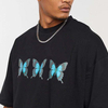 Wholesale Streetwear Black Butterfly Printed T Shirt Short Sleeve Men 100% Cotton Print On Demand T Shirt