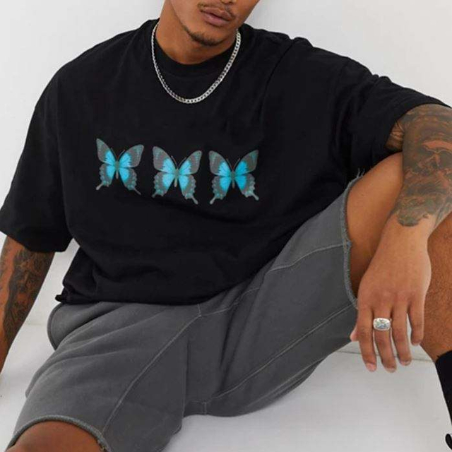 Camiseta de mariposa de mariposa negra al por mayor