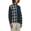 OEM Manufacturer Custom Men's Oversized Cotton Blue Green Color Block Plaid Check Flannel Shirts