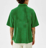 OEM Manufacturer Custom Men's Green Terry Towel Button Up Short Sleeve Shirts Oversized Terry Cloth Soft Shirts