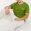Oem Wholesale Cotton Tshirt Contrast Taping Crwe Neck Men Short Sleeve Plain Tshirt