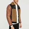 Chaquetas Hombre Men Zip Up Shearling Fur PU Coat Winter Wear Leather Jackets