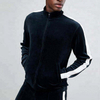Windbreaker Streetwear Velour Side Stripe Men Track Jacket