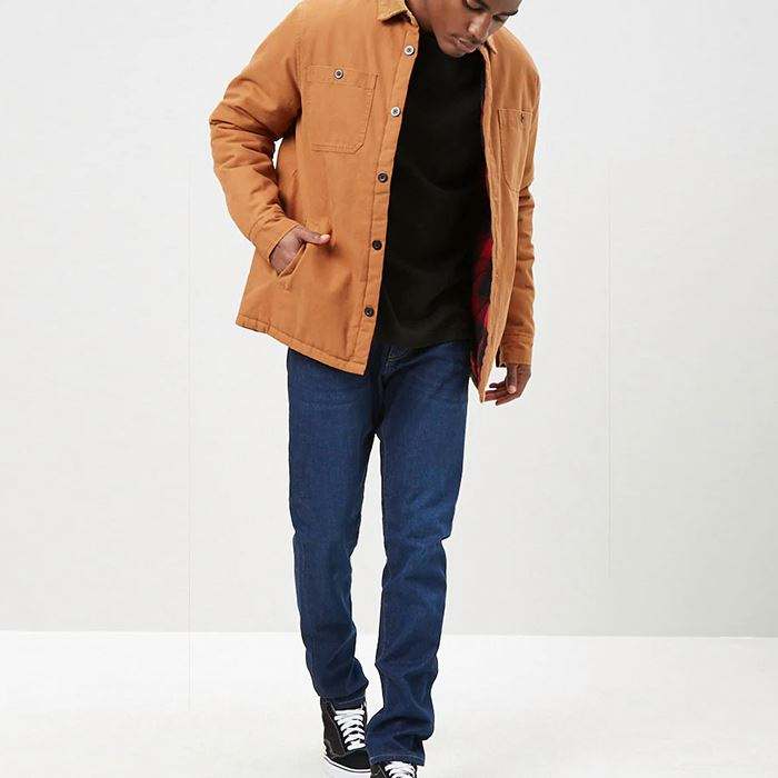 Factory Supply Padded Button Down Canvas Men Winter Coat Jacket