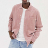 OEM Manufacturer Shirts For Men 100% Cotton Long Sleeve Cord Overshirt In Pink