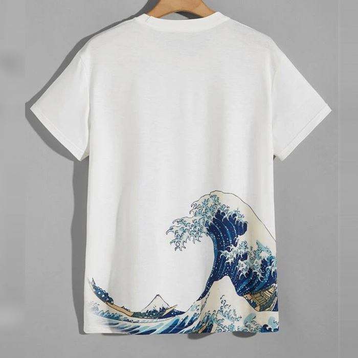 Wholesale High Quality Summer Shorts Leeve T Shirts Men White Digital Printing Graphic Tshirt
