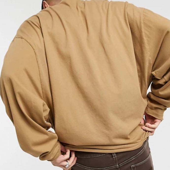 T Shirts Fashion Designer Casual Plain Tee Oversize Fit Drop Shoulder Long Sleeve Men Blank T Shirts