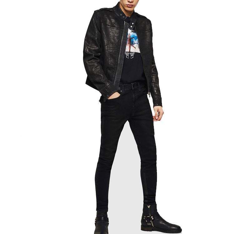 Wholesale Fashion Mens Streamlined Biker Jacket With Denim Jacket