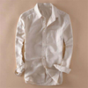 OEM Manufacturer Customized Thin Flax Long Sleeves Casual Shirts Plus Size Men Custom Shirts