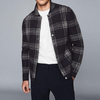 Custom Logo Design Regular Fit Checked Shirt Long Sleeve Buttoned Cuffs Men's Plaid Jackets