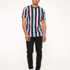 High Quality Branded Men Tshirts Cotton 100% Colorful Striped Short Sleeve Tshirt