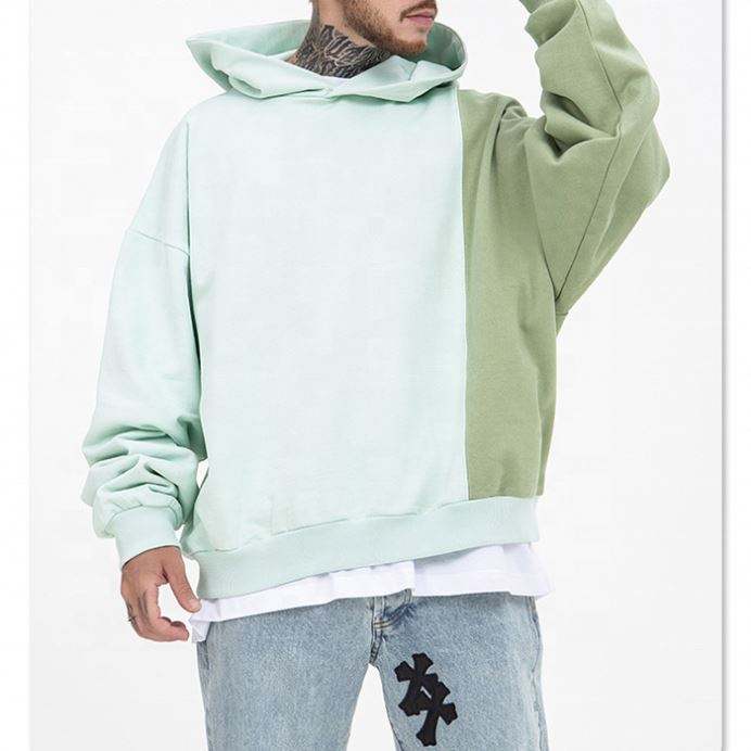 OEM-fabrikant Aangepast logo Blank Winter Hoodies Pullover Style Color Block Oversized heren zwaargewicht hoodie