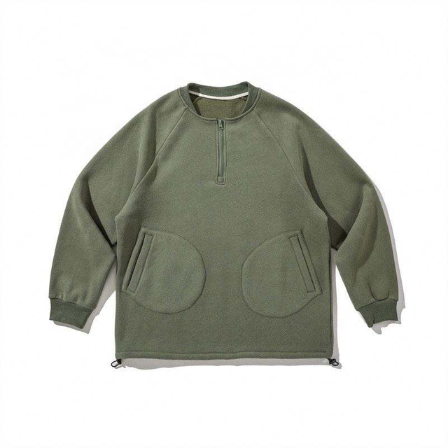 OEM Manufacturer Custom Men's Coats Printed Hoodie Solid Color Personality Pocket Zipper Half Open Top