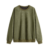 OEM Manufacturer High Quality Oversized 3D Logo Sweatshirt Jumpers Vintage Suede Crewneck Embossed Custom Sweaters