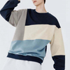 OEM Manufacturer Customized Logo Patchwork O-Neck Oversized Sweatshirt High Street Sweatshirt Men