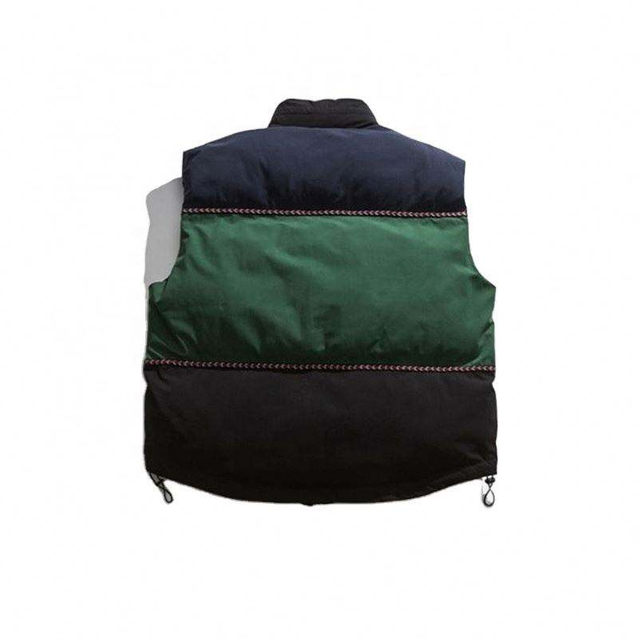 Oem Manufacturer Custom Men's Down Stand Collar Contrast Color Sleeveless Waistcoat Cotton Vest Jacket